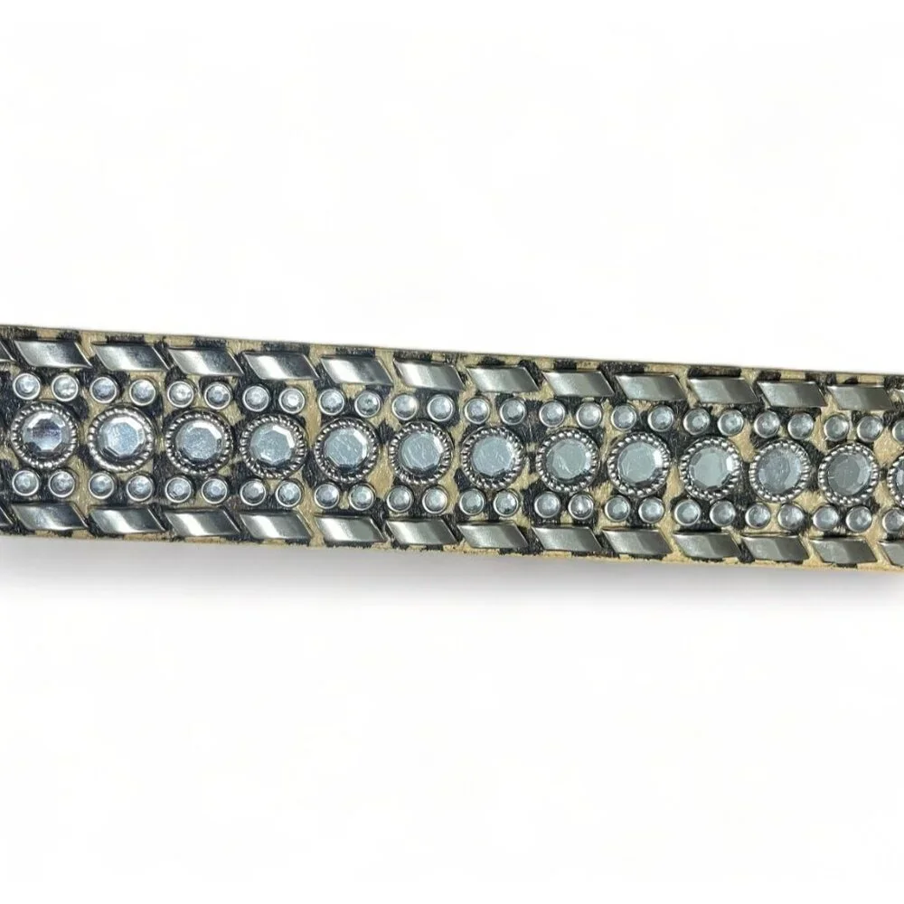 UnFader Leopard Print Rhinestone Buckle Western Belt With Box, New - Picture 6 of 10